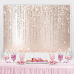 Lofaris Glitter Lines And Light Pink Bokeh Birthday Backdrop