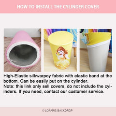 Lofaris Glitter Pink Floral Backdrop Plinth Cylinder Cover Kit