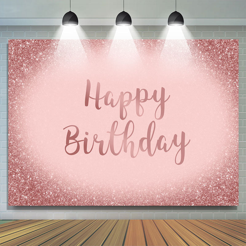 Lofaris Glitter Pink Bokeh Happy Birthday Backdrop For Girl