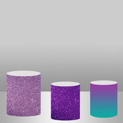 Lofaris Glitter Purple Theme Backdrop Plinth Cylinder Cover Kit