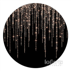 Lofaris Glitter Rose Gold Black Happy Birthday Circle Backdrop