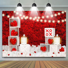 Lofaris Glitter Rose Lighting Heart Happy Valetine Backdrop