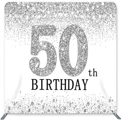 Lofaris Glitter Silver Theme Double-Sided Backdrop for Birthday