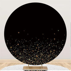 Lofaris Glitter Star And Black Round Happy Birthday Backdrop