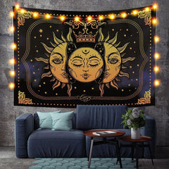 Lofaris Glitter Yellow Mandala Pattern Family Wall Tapestry