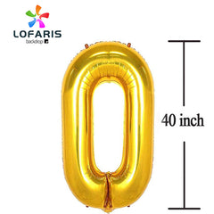 Lofaris Gold 60 Number Balloons Big Birthday Anniversary Party Decoration