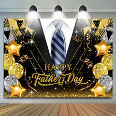 Lofaris Gold And Black Bow Ties Happy Fathers Day Backdrop