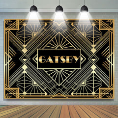 Lofaris Gold And Black Gabsty Birthday Party Decro Backdrop