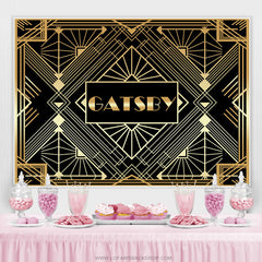 Lofaris Gold And Black Gabsty Birthday Party Decro Backdrop