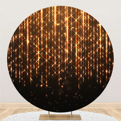 Lofaris Gold Bright Star Round Black Birthday Party Backdrop