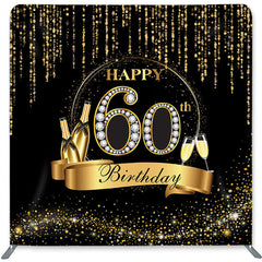 Lofaris Gold Champagne Glitter Double-Sided Backdrop for Birthday