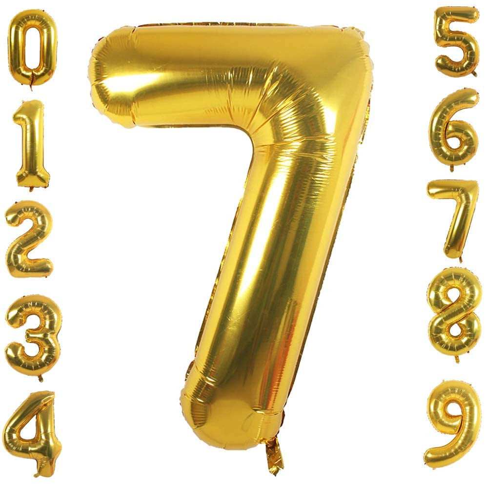 Gold DIY Number Foil Mylar Balloons 40 Inch Party Decoration – Lofaris