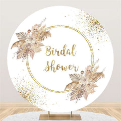 Lofaris Gold Glitter Boho Theme Round Bridal Shower Backdrop