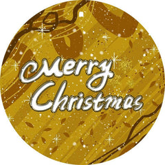 Lofaris Gold Glitter Custom Circle Merry Chrismas Backdrop