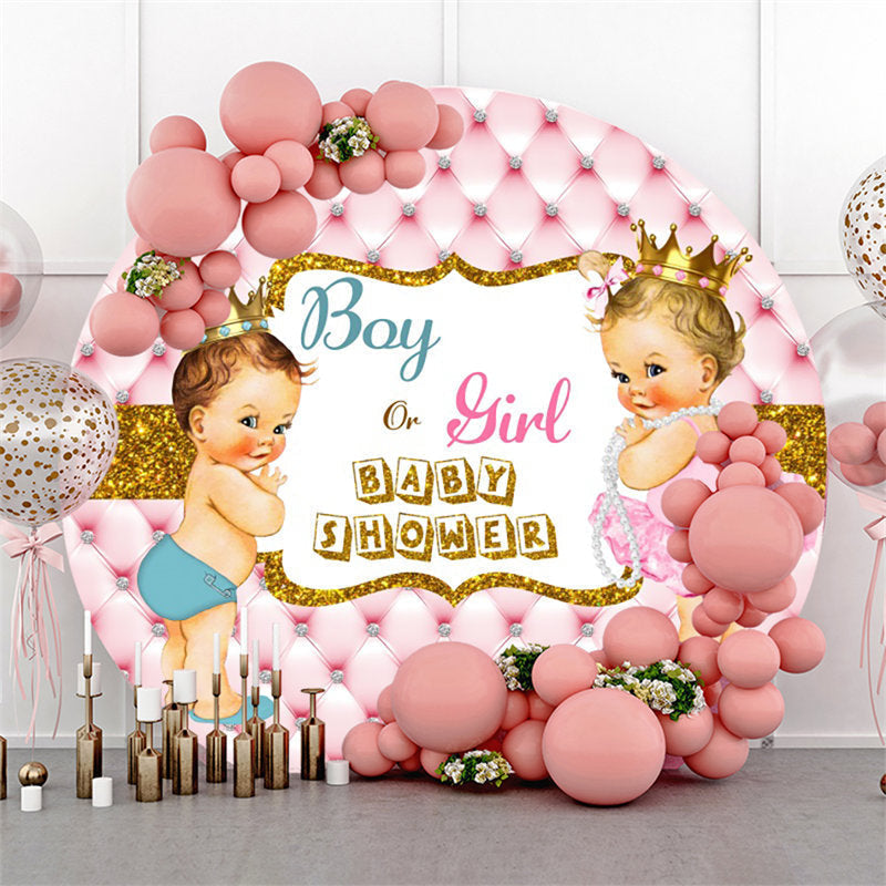 Lofaris Gold Glitter Pink Backdrop For Baby Shower