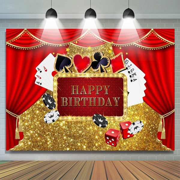 Casino Party Las Vegas Birthday Theme Backdrop 7x5ft Vinyl Photo