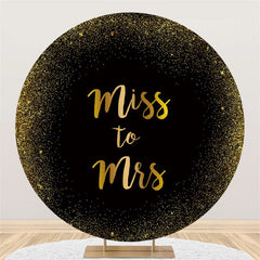 Lofaris Classical Black And Gold Simple Round Wedding Backdrop