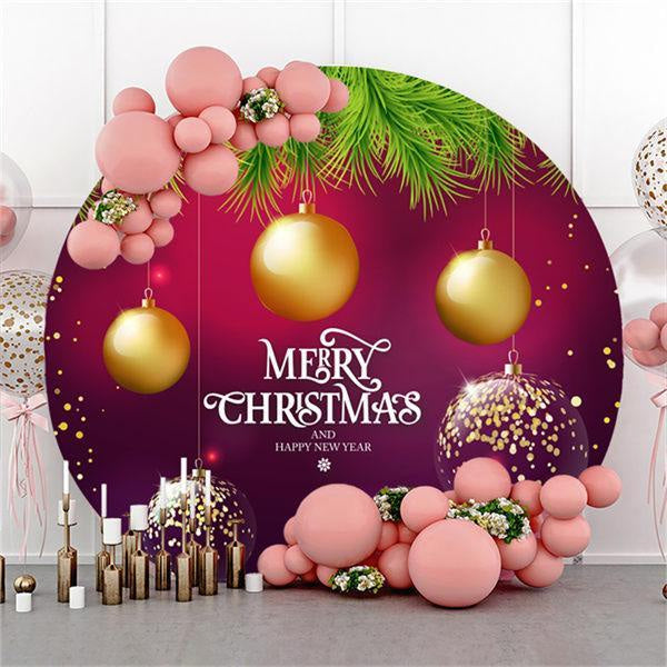 Lofaris Gold Light Glitter Round Chrismas And New Year Backdrop