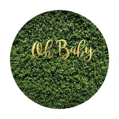 Lofaris Gold Oh Baby Green Grass Circle Shower Backdrop