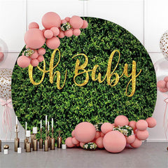 Lofaris Gold Oh Baby Simple Circle Shower Party Backdrop