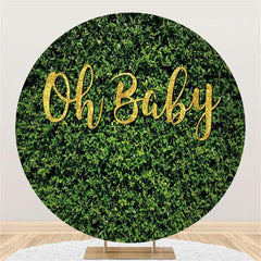 Lofaris Gold Oh Baby Simple Circle Shower Party Backdrop