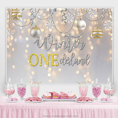 Lofaris Gold Silver Winter One Derland Bauble Birthday Backdrop