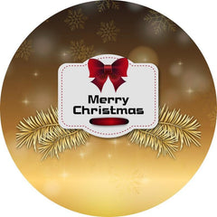 Lofaris Gold Snowflake Bokeh Round Merry Chrismas Backdrop