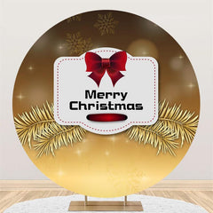 Lofaris Gold Snowflake Bokeh Round Merry Chrismas Backdrop