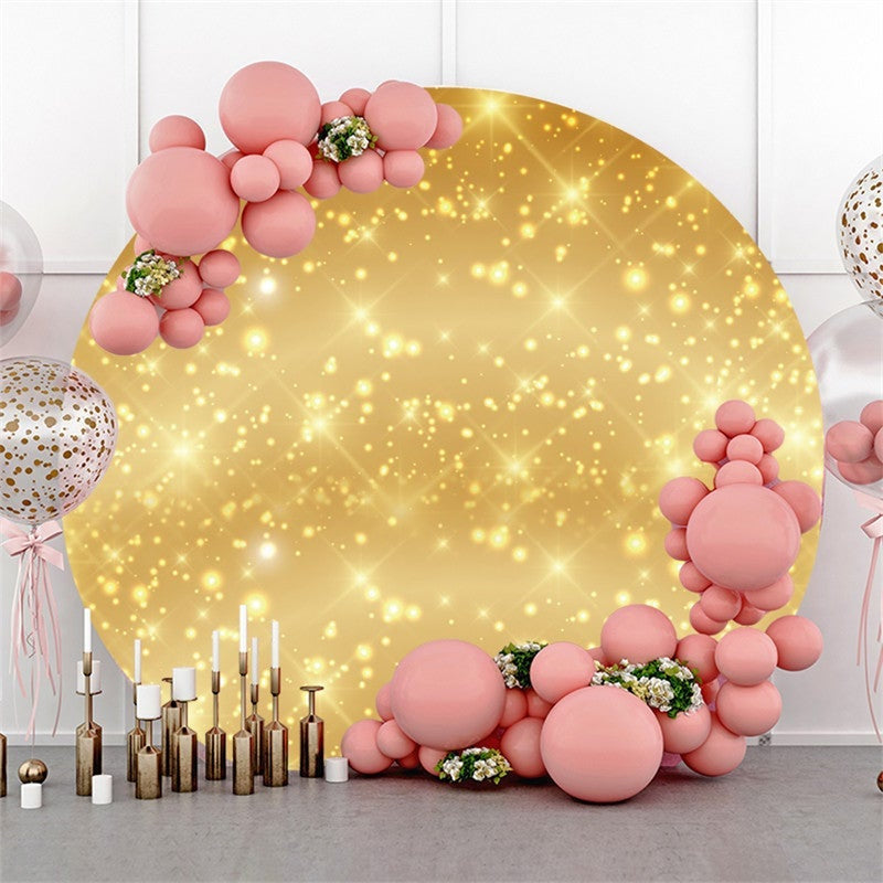 Lofaris Gold Sparkle Glitter Bokeh Party Round Backdrops