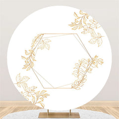 Lofaris Golden Leaves Simple Circle Backdrop For Wedding Event