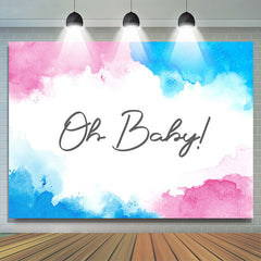 Lofaris Graffiti Blue Pink Gender Reveal Baby Shower Backdrop