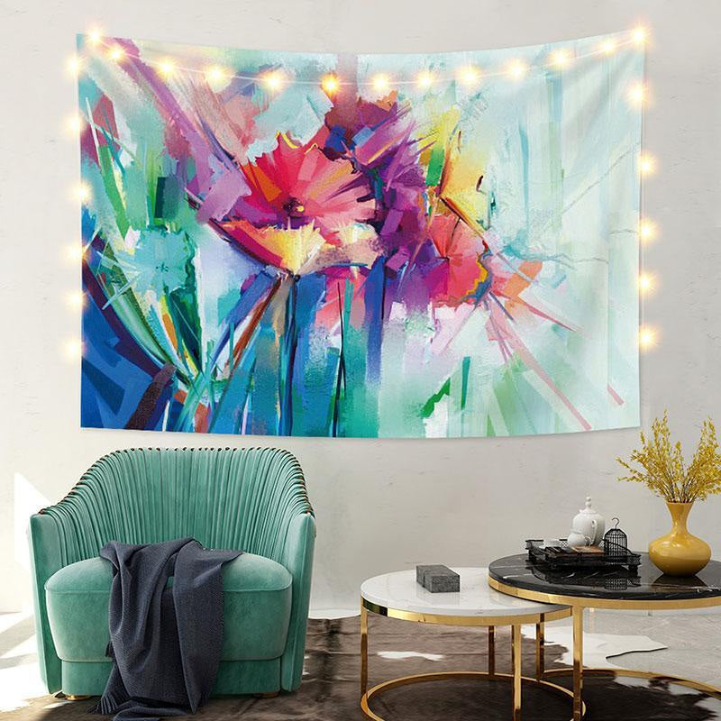 Lofaris Graffiti Floral Painting Style Abstract Custom Tapestry