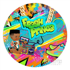 Lofaris Graffiti Fresh Prince Round Baby Shower Backdrop