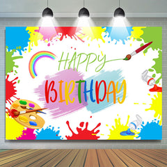 Lofaris Graffiti Oil Painting Cartoon Happy Birthday Backdrop