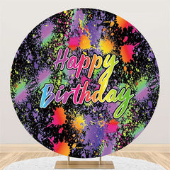 Lofaris Graffiti Theme Round Happy Birthday Backdrop For Party