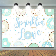 Lofaris Green And Bule Donuts Summer Birthday Party Backdrop