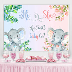 Lofaris Green And Pink Elephant Gender Reveal Baby Shower