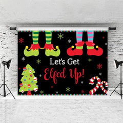 Lofaris Green And Red Clown Feet Black Merry Chrismas Backdrop