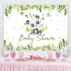 Lofaris Green Boho Bamboo With Panda Baby Shower Backdrop