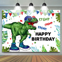 Lofaris Green Cartoon Dinosaur Happy Birthday Party Backdrop