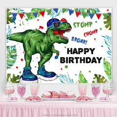 Lofaris Green Cartoon Dinosaur Happy Birthday Party Backdrop