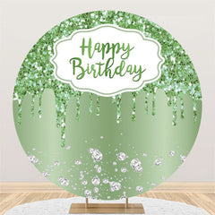 Lofaris Green Diamonds Glitter Happy Birthday Party Backdrop