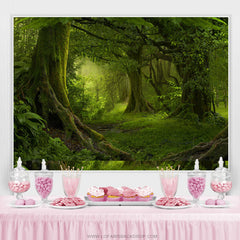 Lofaris Green Fairy Wonderland Forest Birthday Backdrop