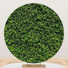 Lofaris Green Leaves Simple Theme Round Wedding Party Backdrop