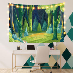 Lofaris Green Trippy Fairytale Novelty Forest Custom Tapestry