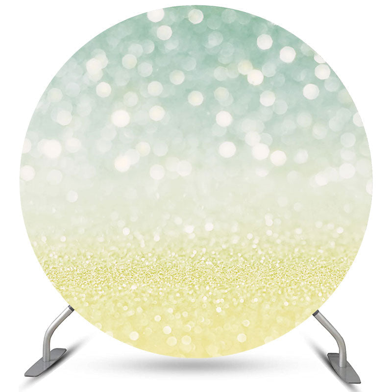 Lofaris Green Yellow Glitter Bokeh Birthday Round Backdrops