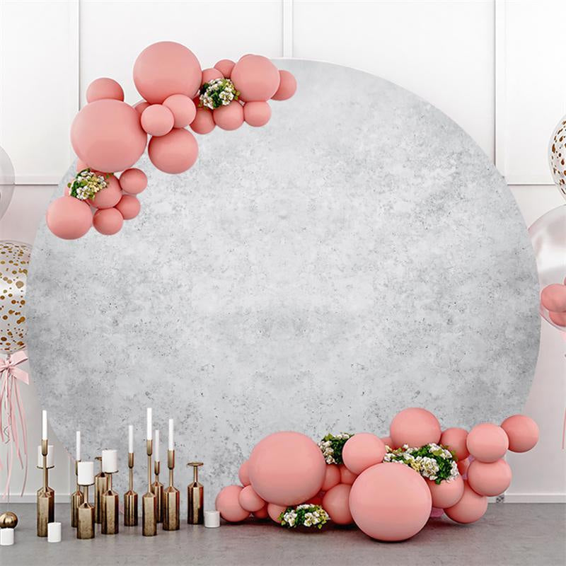 Lofaris Grey Abstract Birthday Party Custom Circle Backdrop