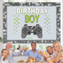 Lofaris Grey Game Machine Happy Birthday Party Backdrop For Boy