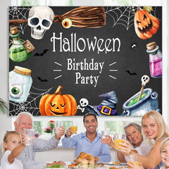 Lofaris Halloween Happy Birthday Party Themed Backdrop For Kids