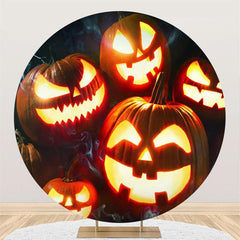 Lofaris Halloween Luminous Pumpking Custom Circle Backdrop